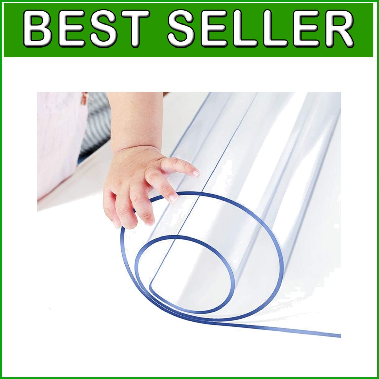 Durable 1.5mm Thick Clear Plastic Tablecloth - Wipeable Protector 30x108