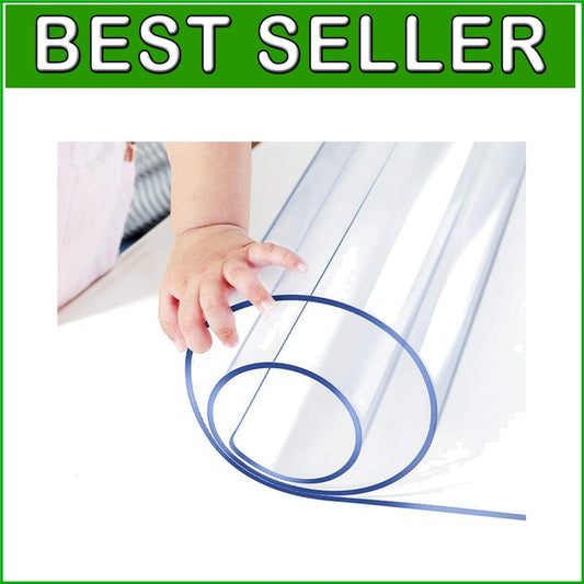 Durable 1.5mm Thick Clear Plastic Tablecloth - Wipeable Protector 30x108
