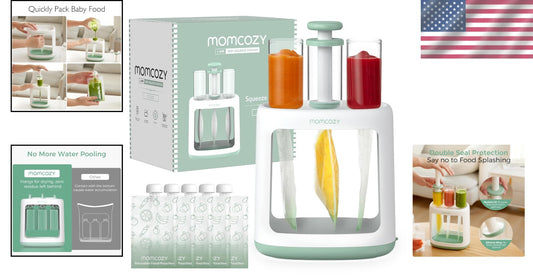 Dishwasher Safe Squeeze Station & Reusable Pouches for Toddlers' Purees