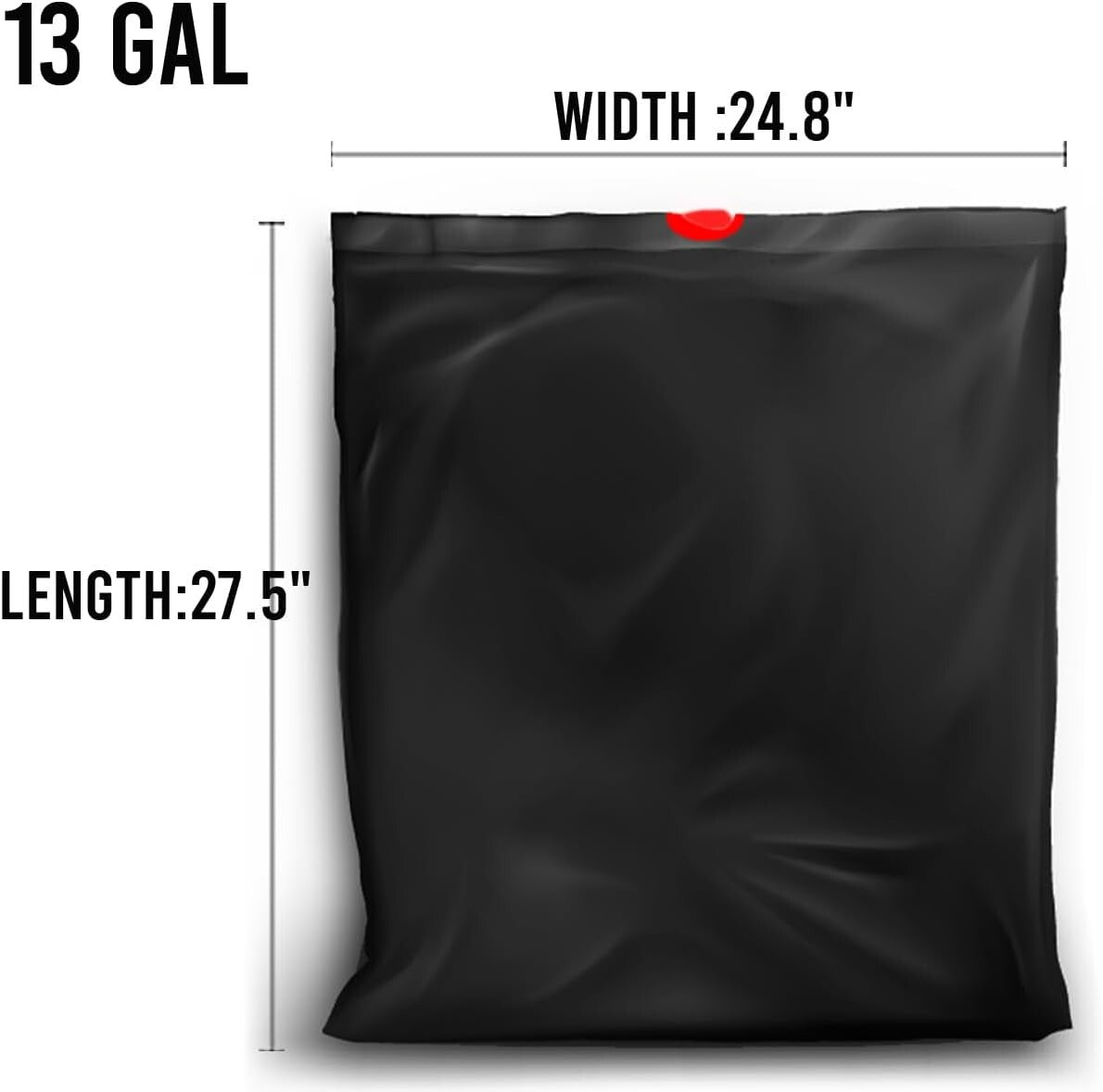 Durable 13 Gallon Trash Bags with Drawstring Closure - 500 Pack Value Option