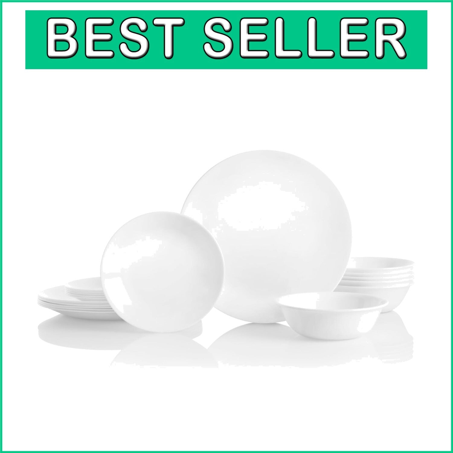 Elegant 18-Piece Winter Frost White Dinnerware Set, Lightweight & Chip Resistant