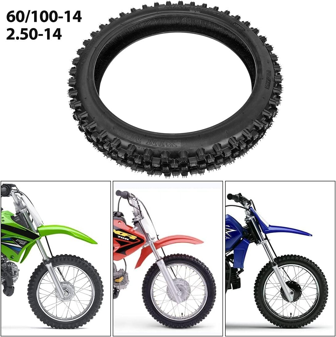 Durable 60/100-14 Tire & Inner Tube Combo for Off-Road Motocross Riding