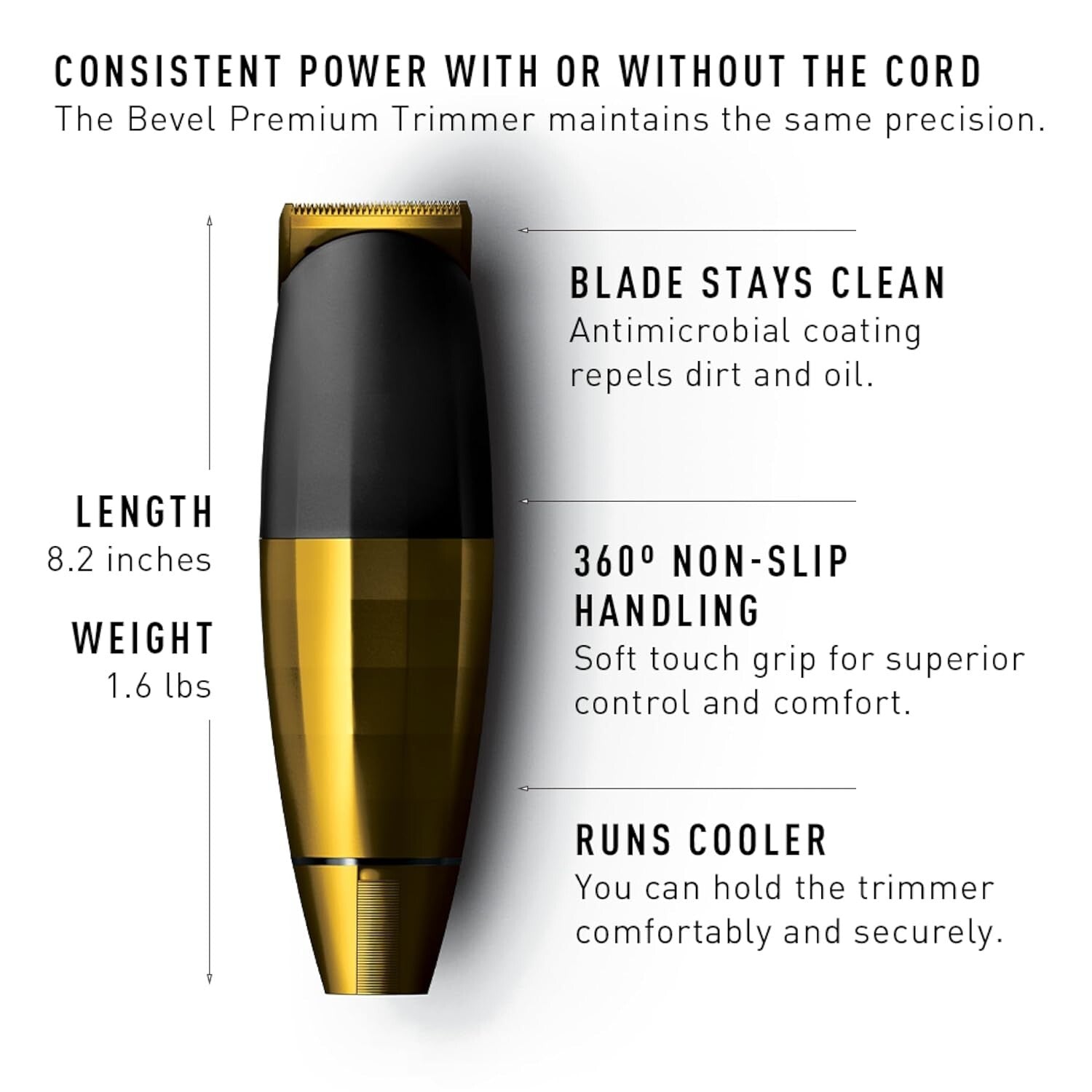 Cordless Gold Beard Trimmer - Lightweight Design, Precision Zero Gapped Blade
