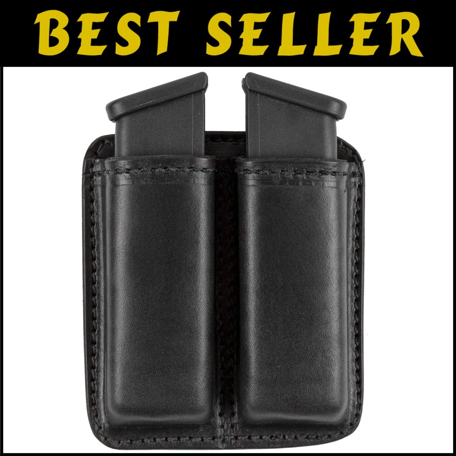 Durable Bullhide Leather Double Mag Pouch – Fits Most Double & Single Stack Mags