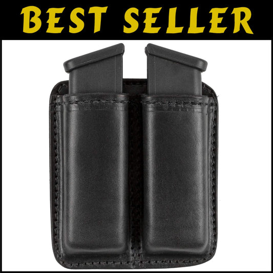 Durable Bullhide Leather Double Mag Pouch – Fits Most Double & Single Stack Mags