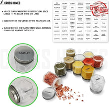 Load image into Gallery viewer, Magnetic Airtight Spice Jar Set - 20 Hexagonal Glass Containers with Labels