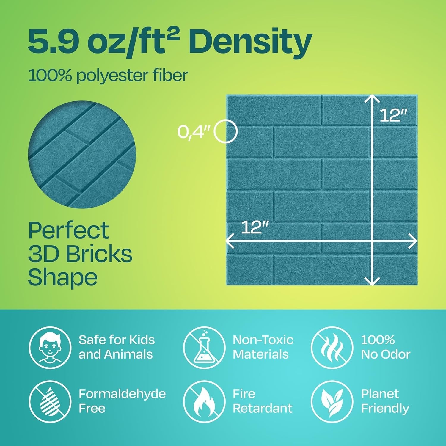 18-Pack Premium Acoustic Panels - Brick Design, Self-Adhesive, for Noise Damping