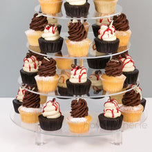 Load image into Gallery viewer, Sturdy Large Acrylic Cupcake Tower - 5-Tier Clear Stand for Weddings and Parties