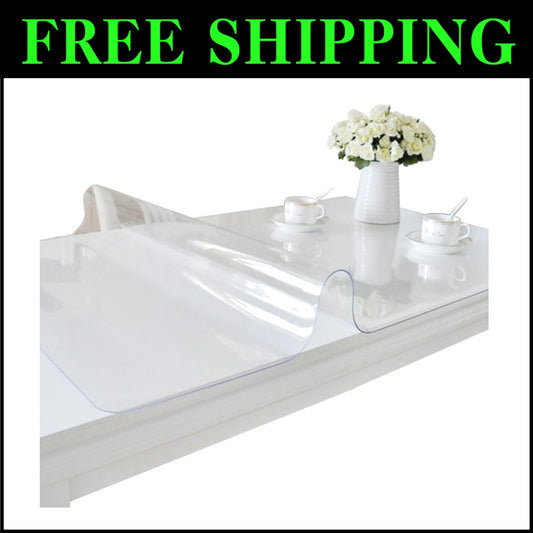 Durable Rectangular Table Cover Protector - 1.5mm Clear PVC Table Mat 40 x 60''
