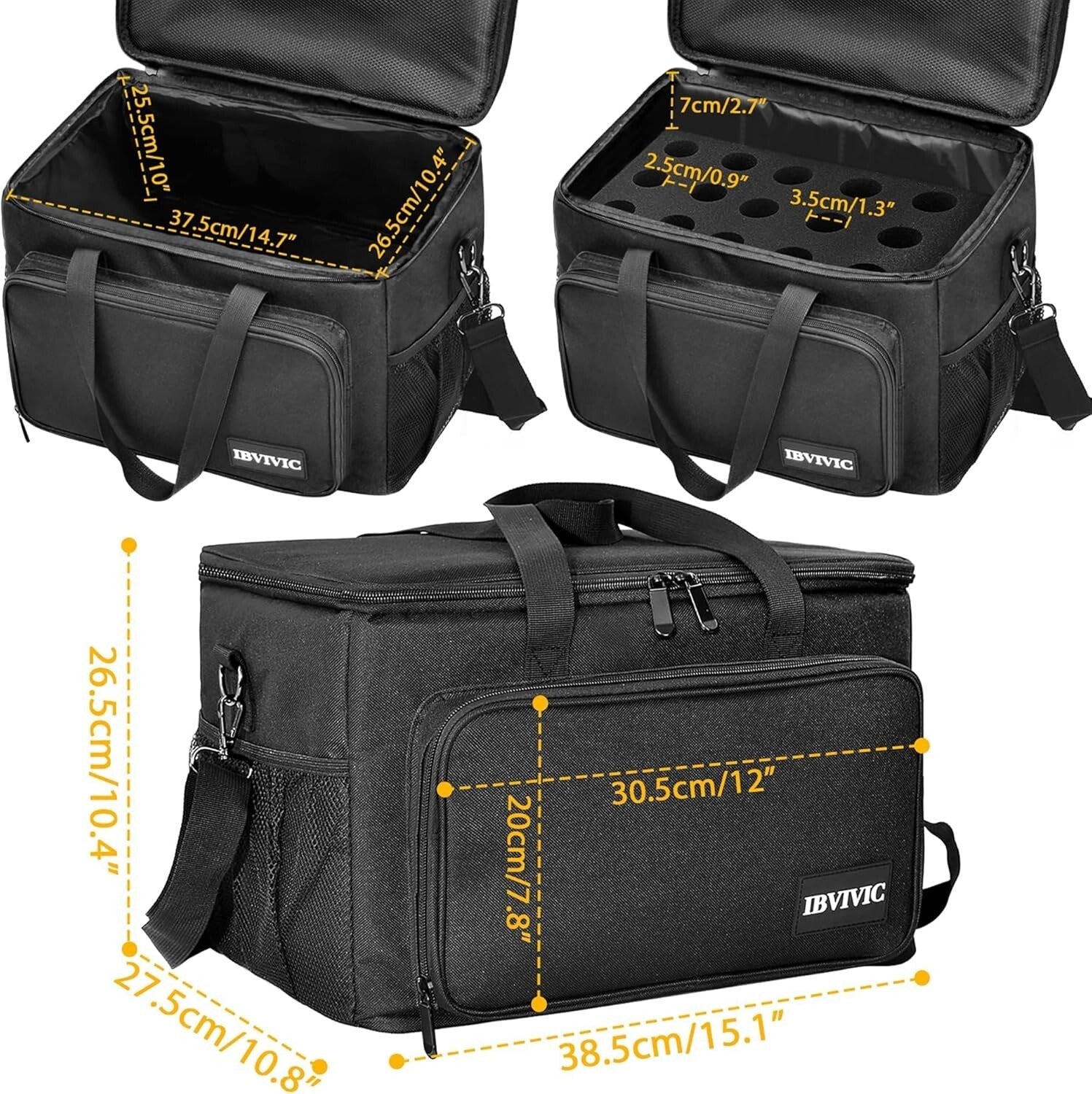 Durable 15-Slot Microphone Case for Wireless Mics – Oxford and Foam Design