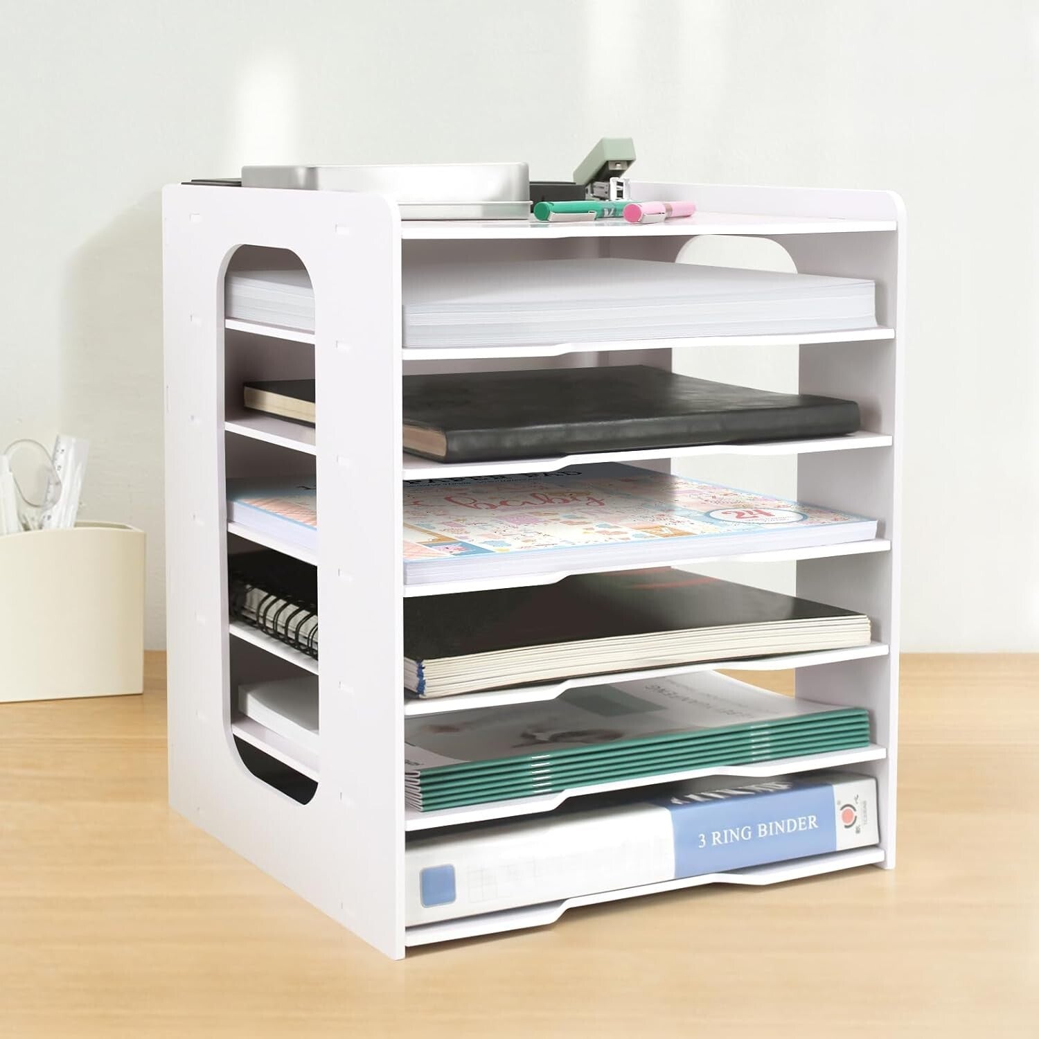 Durable 7-Tier Paper Organizer for 12x12 Scrapbook Supplies - Easy Assembly
