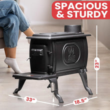 Load image into Gallery viewer, Stylish Freestanding Wood Stove - 54,000 BTU Heat Output for Cabins &amp; Homes