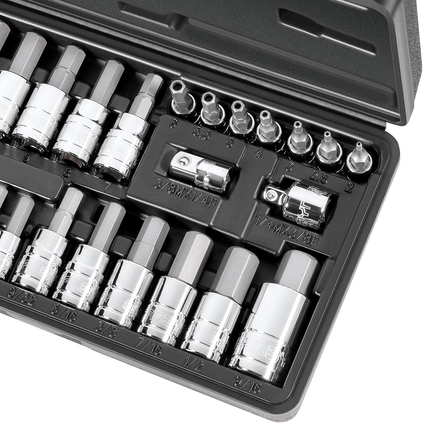 Best-in-Class 28 Piece Tamper-Proof Hex Bit Socket Set - Durable & Reliable