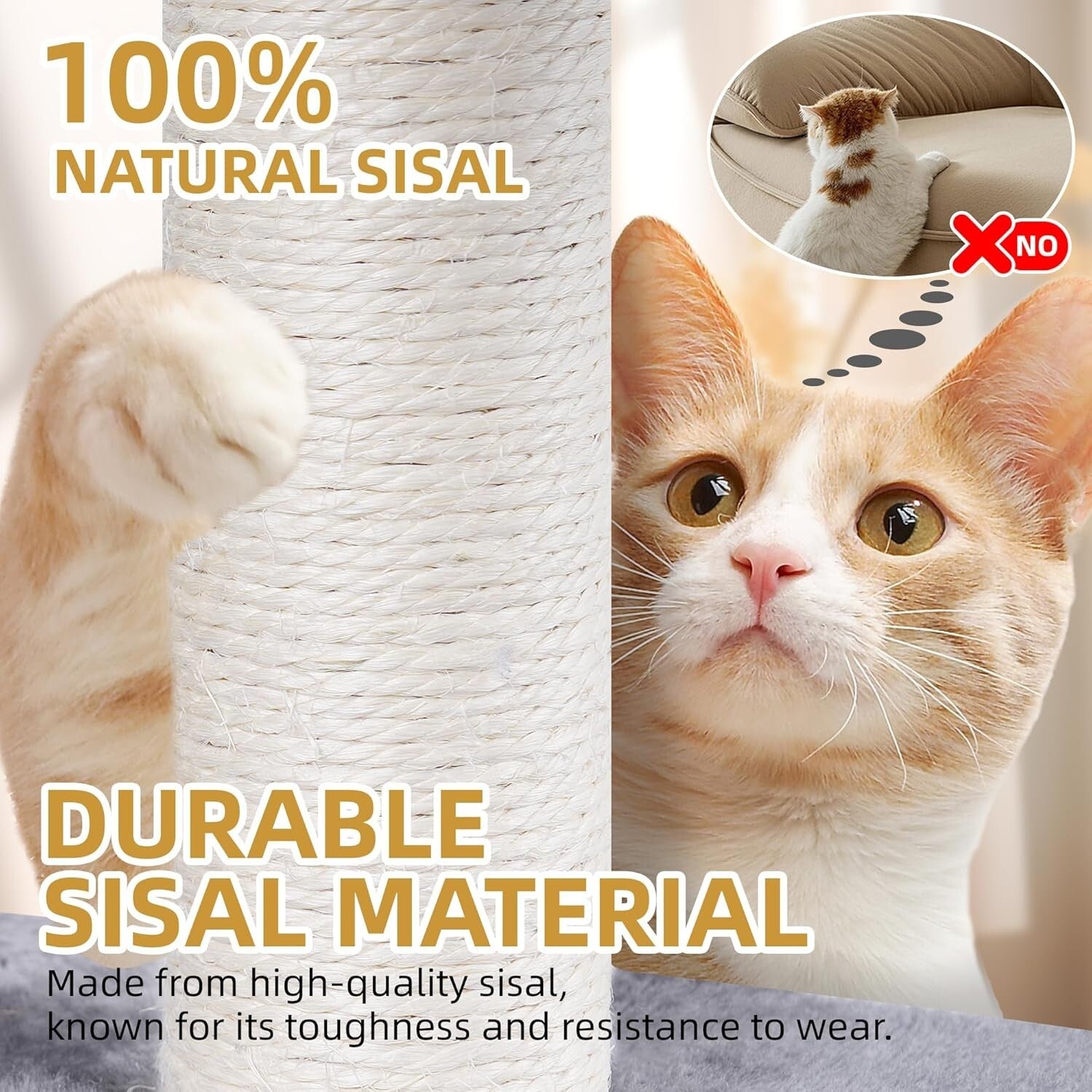 Stylish Grey Three-Level Cat Tree with Two Relaxing Hammocks & Condo Space