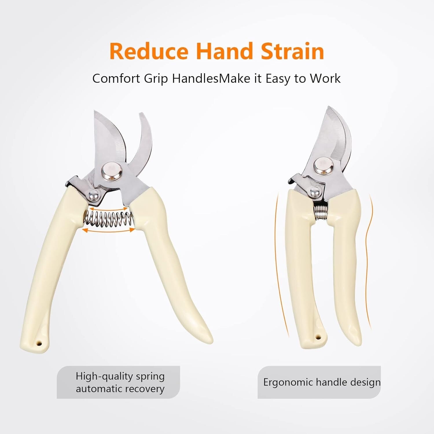 20-Piece Stainless Steel Pruning Shears Set with Ergonomic Grip for Gardeners