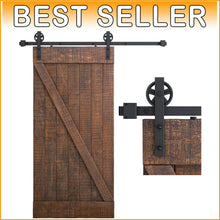 Load image into Gallery viewer, 6FT Heavy-Duty Barn Door Sliding Hardware with Easy Installation Guide