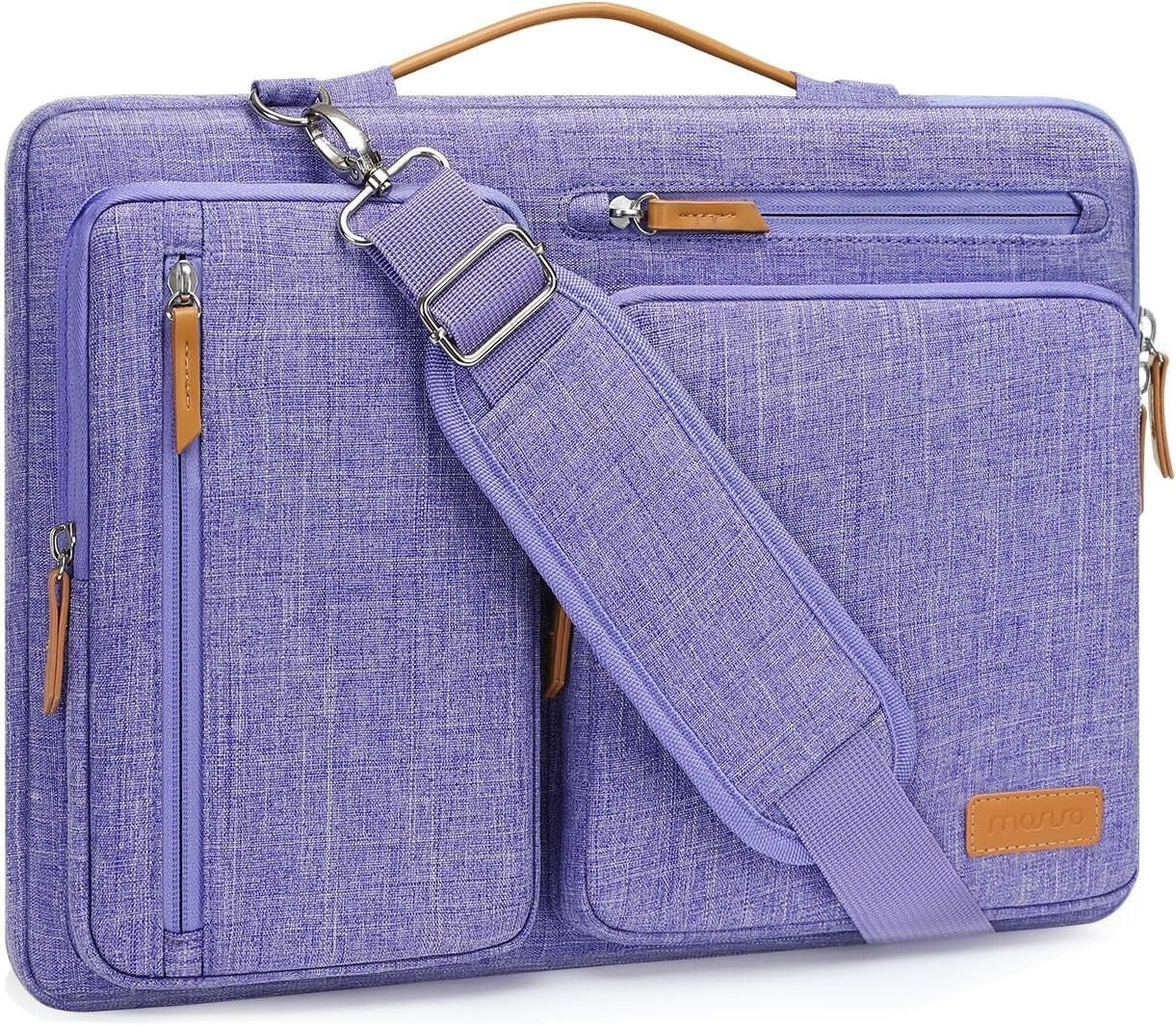 360 Protective Laptop Shoulder Bag, Fits 15-15.6 Inch Laptops - Purple Elegance