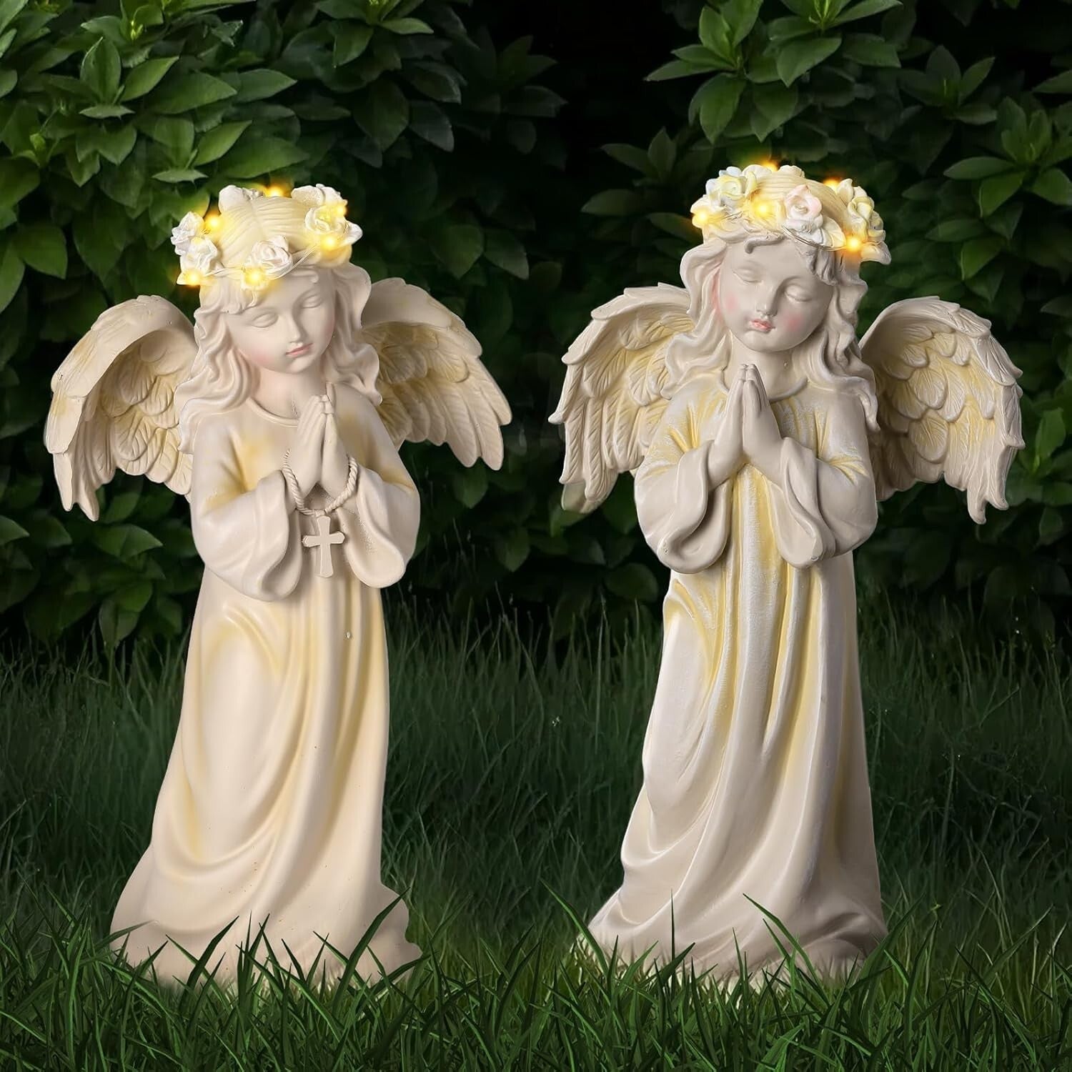 Elegant Solar-Powered Angel Statues - Perfect Sympathy Gift for Gardens