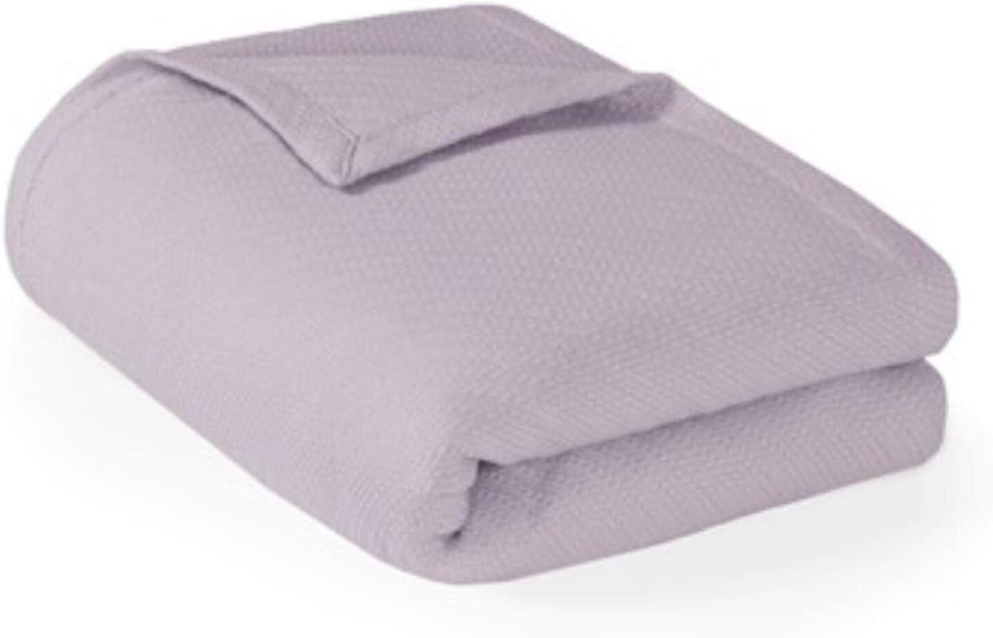 Luxurious 100% Cotton Lightweight Breathable Blanket - Lilac Full/Queen Size
