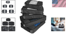 Load image into Gallery viewer, Versatile Black Packing Cube Collection - 5 Durable Organizers for Tidy Travel