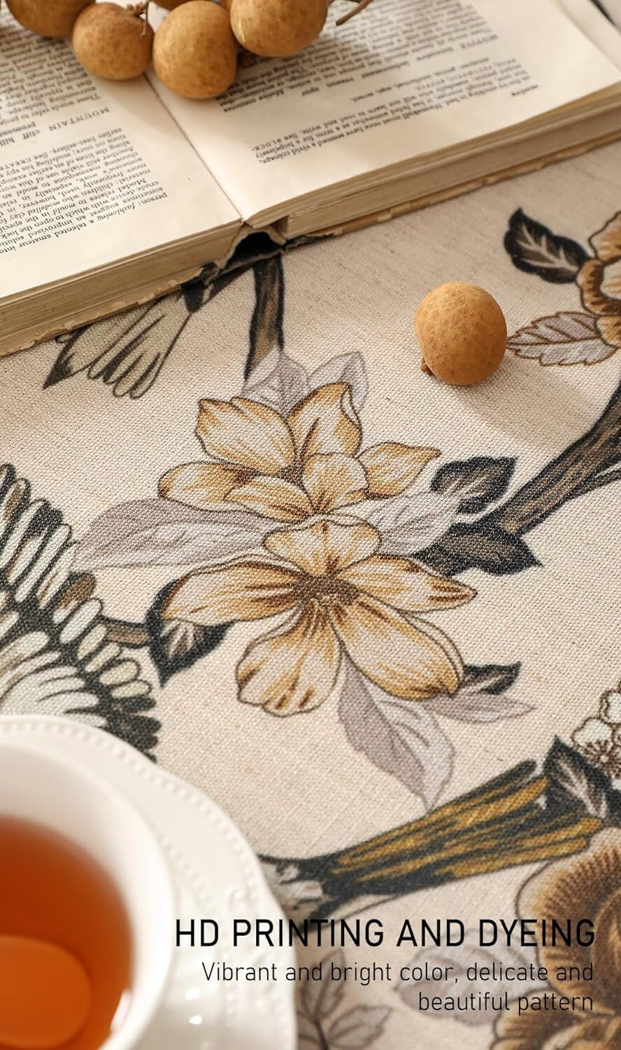 Hand-Painted Floral Table Cover for Rectangle Tables - Perfect for Gatherings