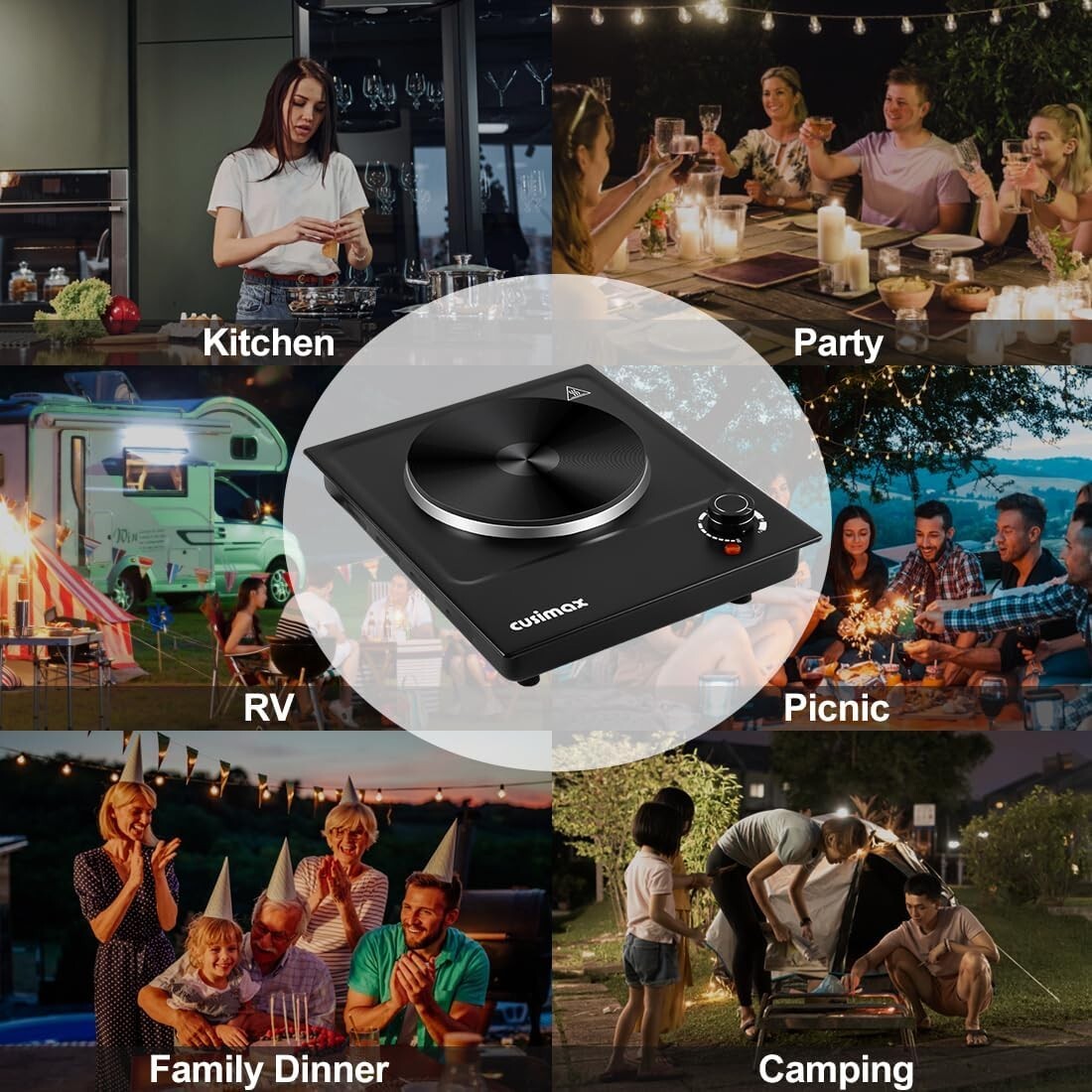 Single Burner Hot Plate with Adjustable Temperature - Ideal for Small Kitchens