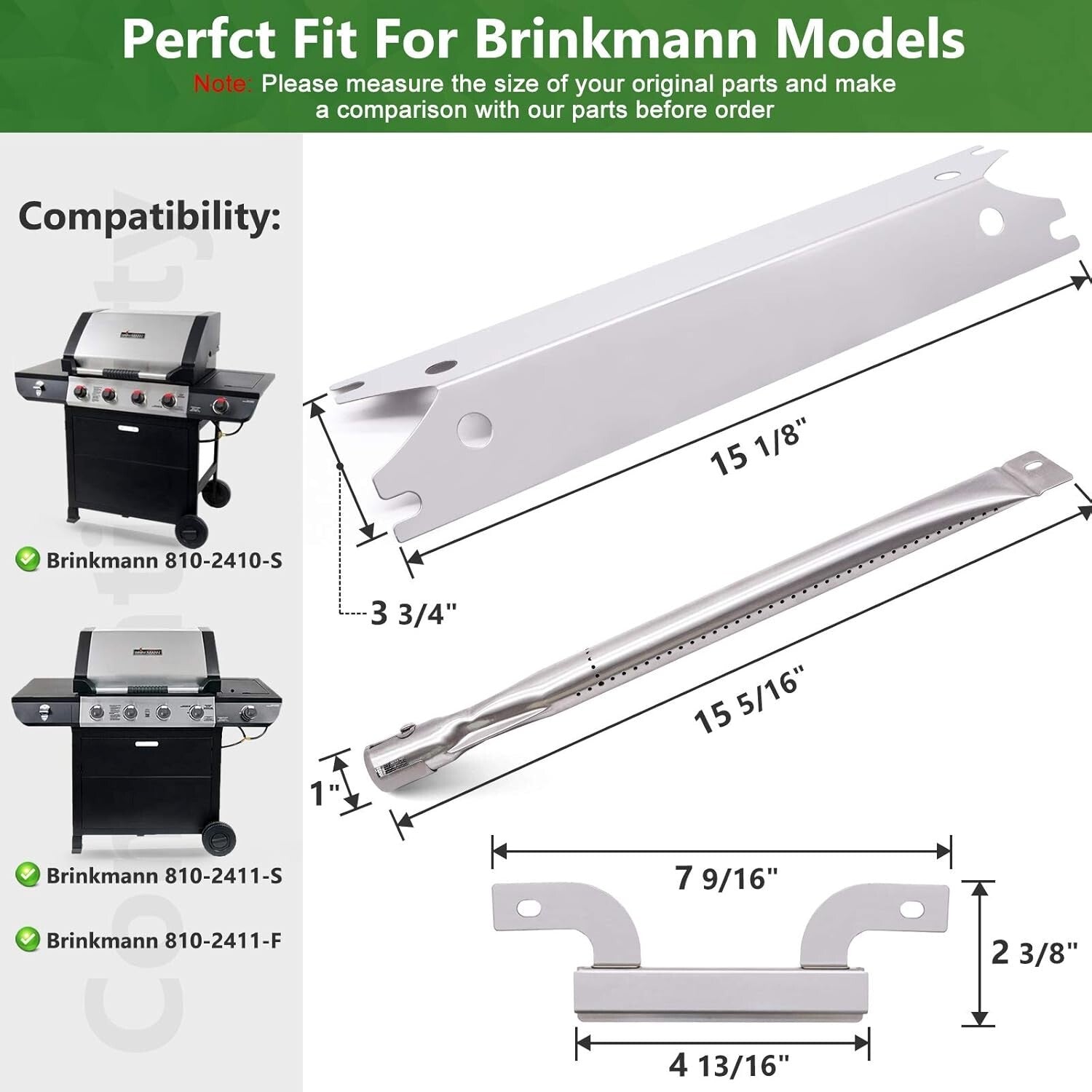 Durable 11-Piece Replacement Kit for Brinkmann 810-2410-S & 810-2411-S Grills