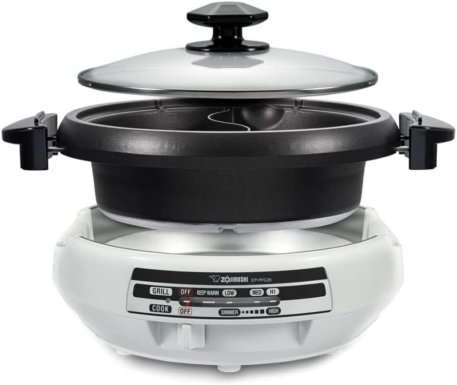 Nonstick Electric Skillet for Gas Stovetop - Dual Cooking Surface & Glass Lid