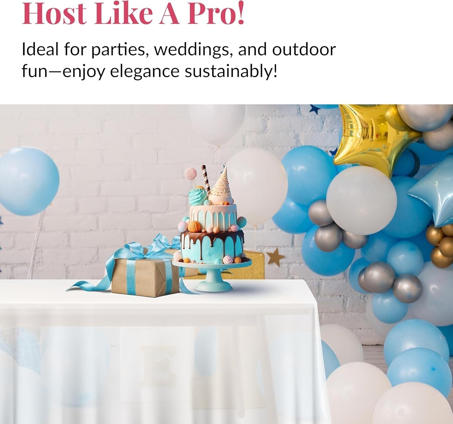 Elegant 48-Piece White Disposable Tablecloths 108x54 for Indoor & Outdoor Events