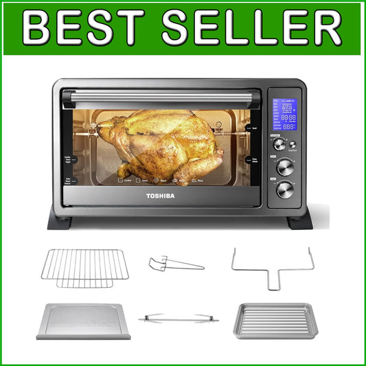 Family-Sized 1500W Convection Toaster Oven with 10 Functions and Accessories