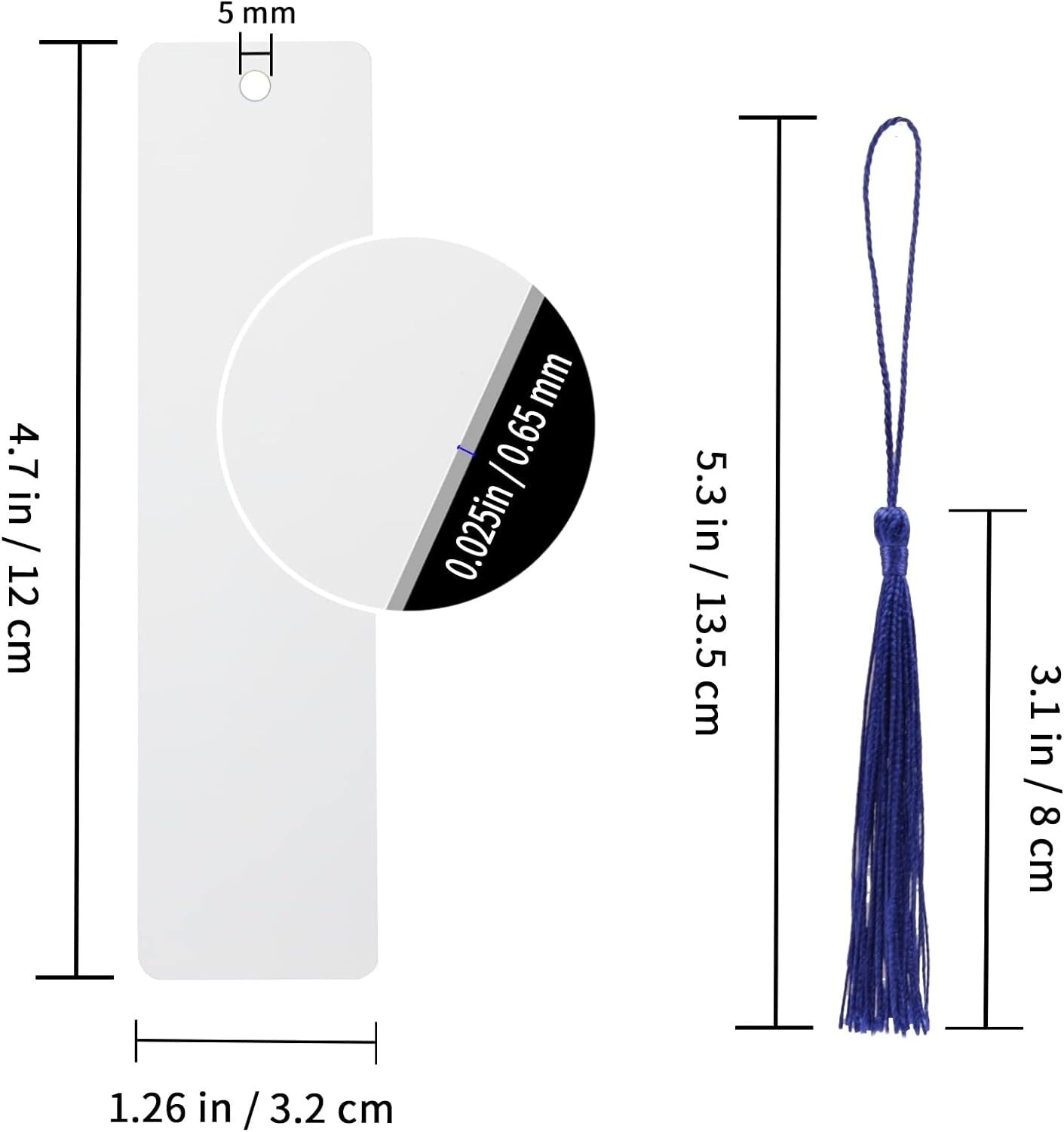 120 Blank Metal Bookmarks with Colorful Tassels - Ideal for Crafting and Gifting