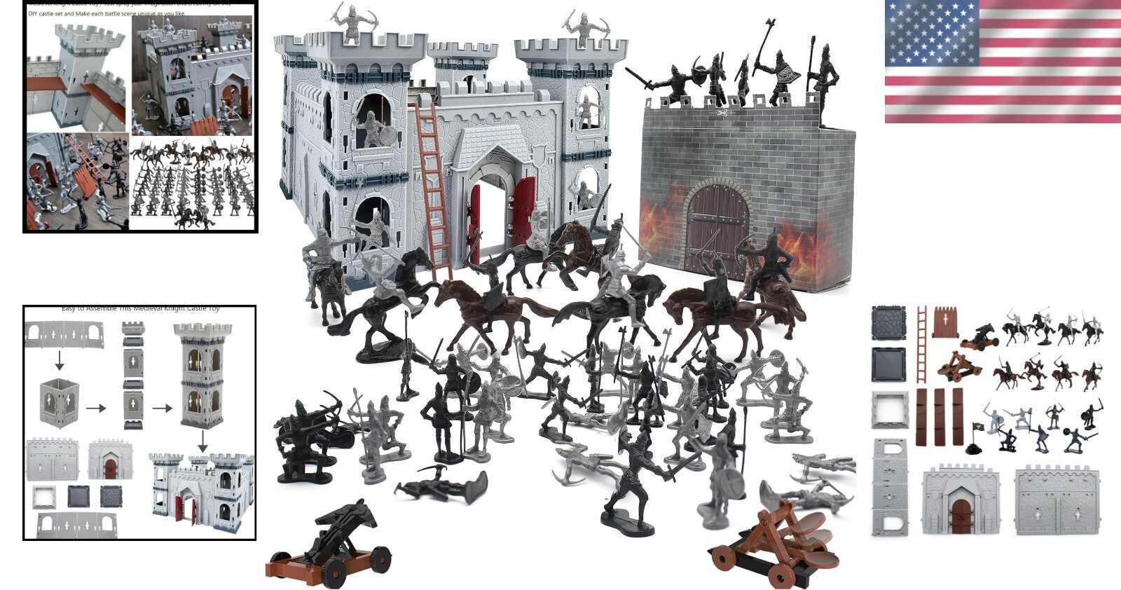 Sturdy Knight Castle Toy with 36 Figures and 8 Cavalries - Ultimate Battle Set