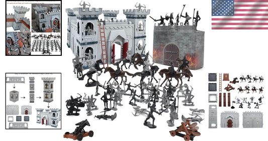 Sturdy Knight Castle Toy with 36 Figures and 8 Cavalries - Ultimate Battle Set