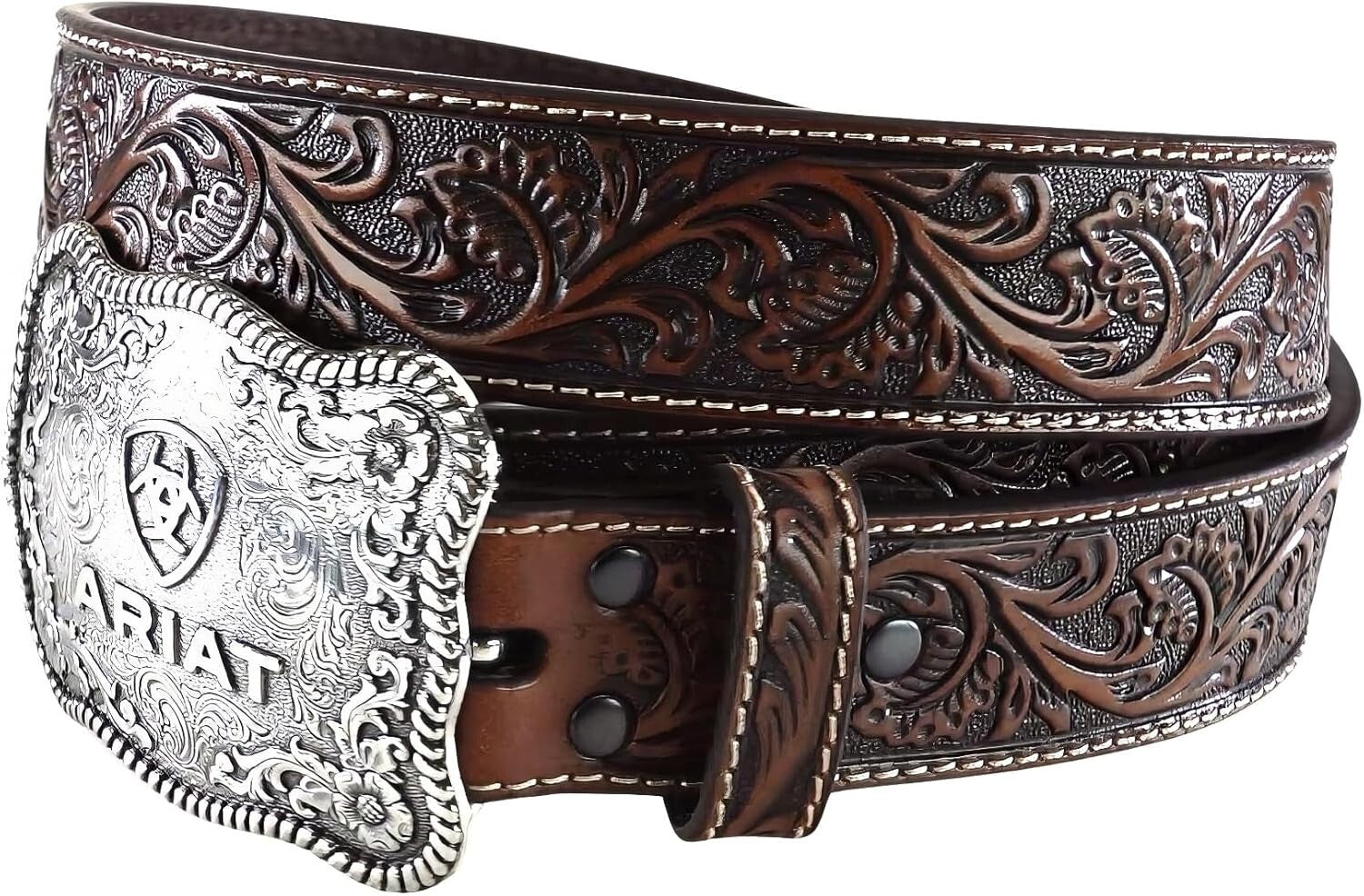 Durable Men's Leather Belt with Interchangeable Buckle - Perfect Western Style