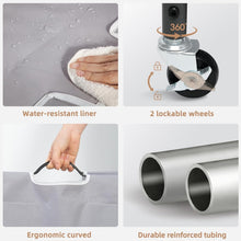 Load image into Gallery viewer, Classic Gray 3-Bag Laundry Hamper with Locking Wheeled Design for Convenience