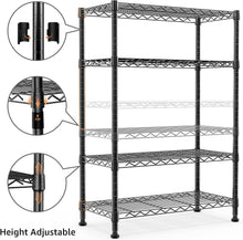 Load image into Gallery viewer, Durable 4-Tier Utility Shelving Unit with 1000 lbs Capacity for Home &amp; Office