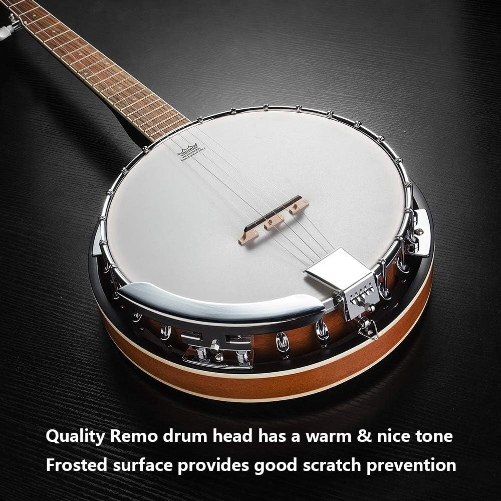 Beginner-Friendly 38" 5-String Banjo Set with Adjustable Height and Accessories