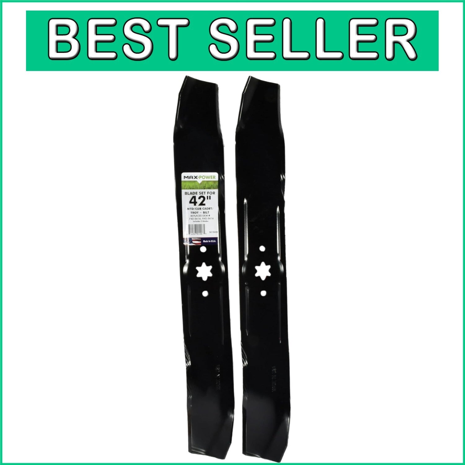 2-Blade Mulching Set for 42-Inch MTD/Cub Cadet/Troy-Bilt Mowers, OEM Compatible