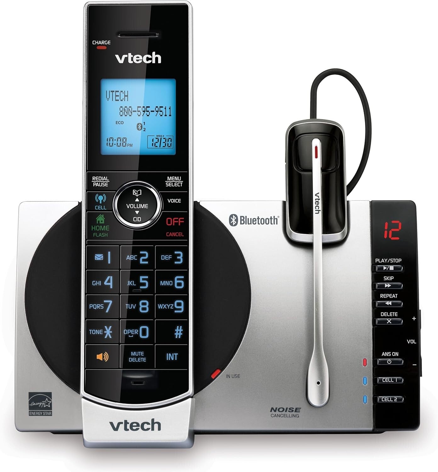 DECT 6.0 Cordless Phone with Bluetooth Headset & Voice-Guided Answering System