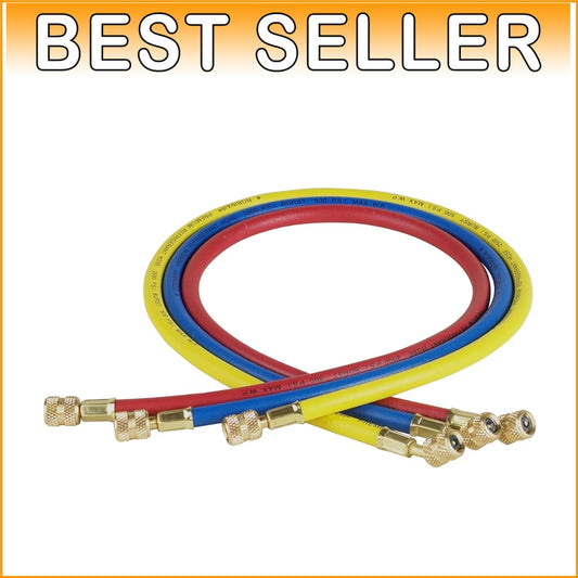 Durable 1/4" Refrigerant Charging Hose Set of 3 - 36" Long, Reliable Performance