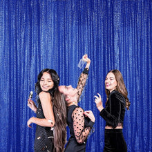 Load image into Gallery viewer, Elegant 4-Piece Navy Sequin Photography Backdrop - 2FT x 8FT Perfect for Parties