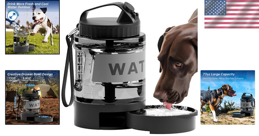 Lightweight Travel-Friendly Dog Water Bottle with Pull-Out Drinking Bowl