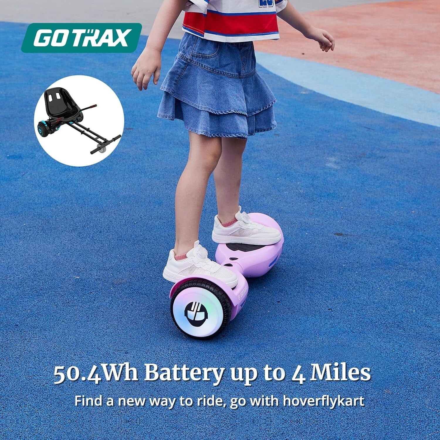 Electric Hoverboard with LED Light Wheels – Up to 6.2mph for Kids Aged 44-176lbs