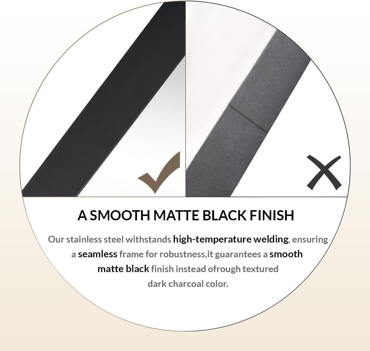 Elegant Matte Black 30x36 Mirror - Stainless Steel Frame for Modern Bathrooms