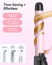 Load image into Gallery viewer, Ceramic Rotating Curling Iron, Pink - Effortless Curls for All Hair Types