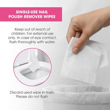 Load image into Gallery viewer, Moisturizing Nail Polish Remover Wipes with Aloe Vera - Travel Size Convenience