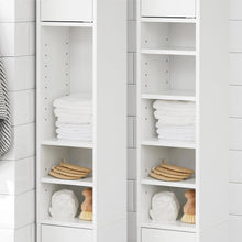 Load image into Gallery viewer, Space-Saving White Storage Cabinet with Two Doors and 6 Shelves for Bathrooms