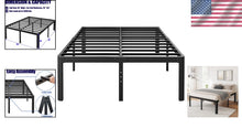 Load image into Gallery viewer, Squeak-Free Full Size Bed Frame with Round Corners - Easy Assembly in Black