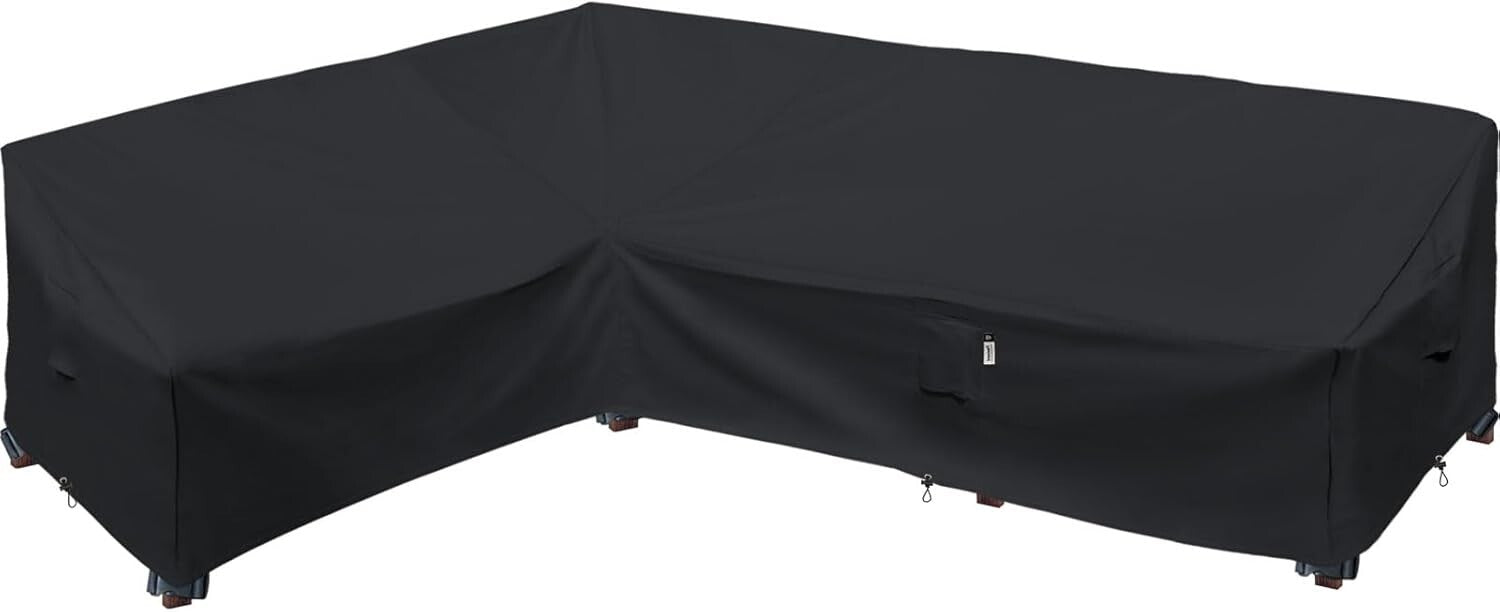 Durable L-Shaped Sofa Cover for 83 x 115 Inch Sectionals - Weatherproof Design