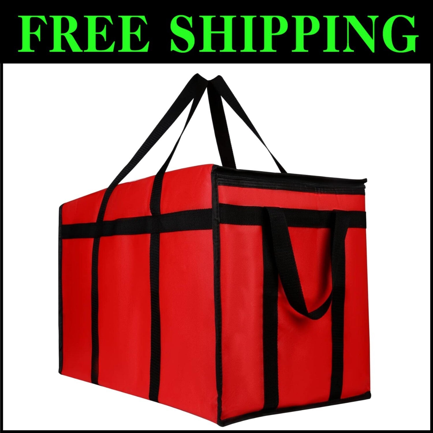 Spacious 4 Pack XXXL Food Delivery Bags - Durable & Eco-Friendly Solution